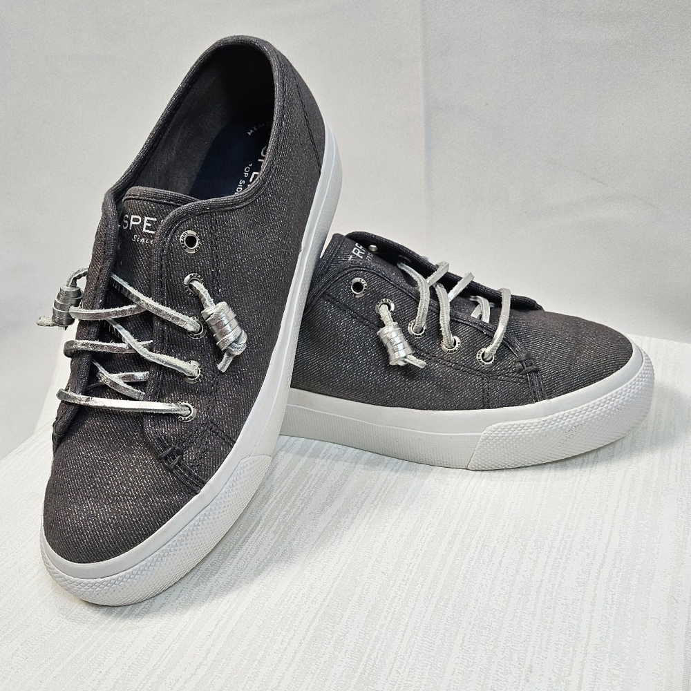 Sperry Top Sider Sky Sail Sneakers Gray Metallic Women's Size 6
